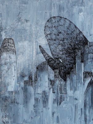 Whale in the city -print